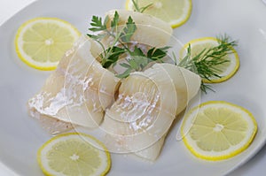Fresh raw cod fish fillet