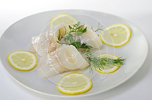 Fresh raw cod fish fillet