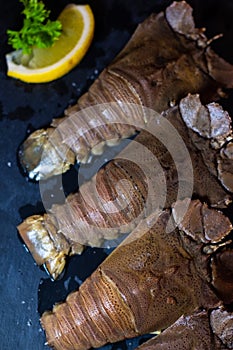 Fresh raw Flathead lobster or Thenus orientalis