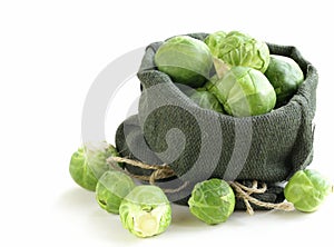Fresh raw green brussel sprouts