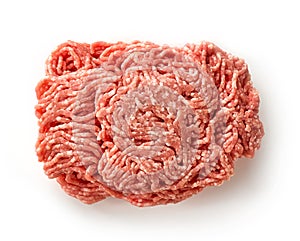 Fresh raw ground pork heap