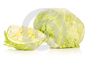 Fresh raw Iceberg Lettuce isolated on white