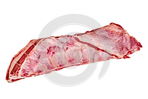 Fresh raw lamb breast and flap isolated on white