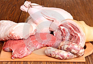 Fresh raw meat - beef, pork and chicken