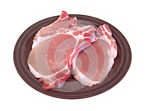 fresh raw meat isolated on white