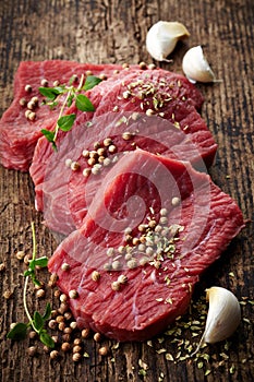 Fresh raw meat for steak