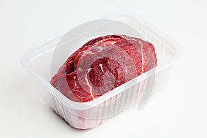 Fresh raw meat in tray