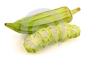 Fresh raw okra (Abelmoschus esculentus)