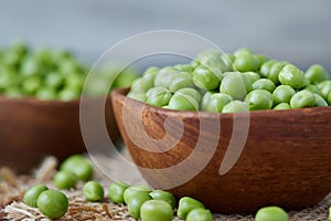 Fresh raw organic green peas
