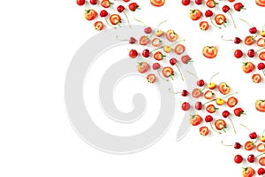 Fresh Raw Organic Seasonal Fruits Berries on a white background