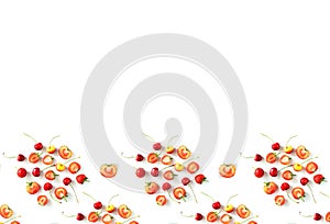 Fresh Raw Organic Seasonal Fruits Berries on a white background