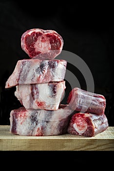 Fresh and raw oxtail cut