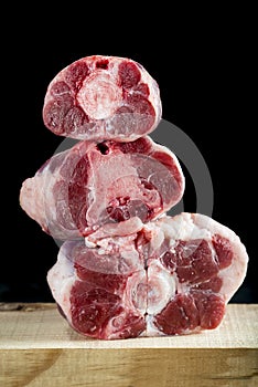 Fresh and raw oxtail cut