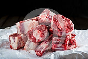 Fresh and raw oxtail cut