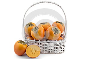 Fresh raw persimmon fruit