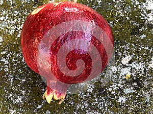 Fresh raw pomegranade fruit collected from the three