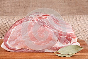 Fresh raw pork loin