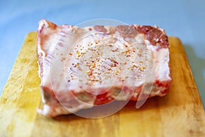 Fresh raw pork ribs ready to roast