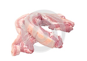 Fresh raw pork on white background