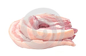 Fresh raw pork on white background