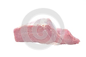 Fresh raw pork on white background