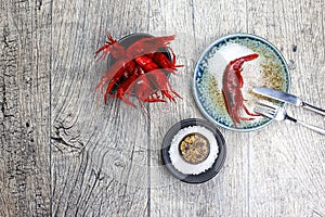 Fresh, raw, red shrimps Camarones Rojo