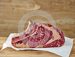 Fresh raw rib eye steak