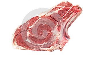 Fresh Raw Ribeye Steak Isolated On White Background