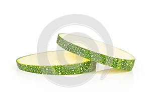 Fresh raw round zucchini isolated on white