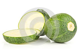 Fresh raw round zucchini isolated on white