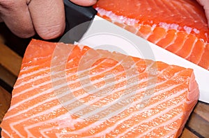 Fresh raw salmon fish