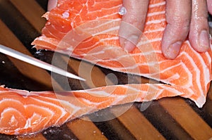 Fresh raw salmon fish