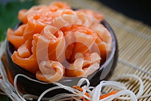 fresh raw salmon fish for cooking food seafood salmon fish, salmon sashimi food salmon fillet japanese menu with shiso perilla