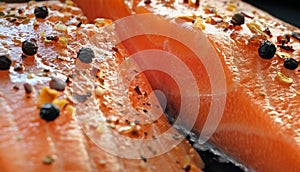 Fresh raw salmon fish fillet