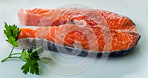 Fresh Raw Salmon Steak