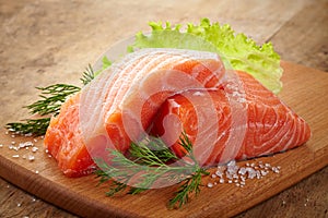 Fresh raw salmon photo