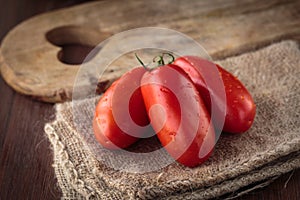 Fresh raw San Marzano tomatoes