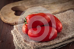 Fresh raw San Marzano tomatoes