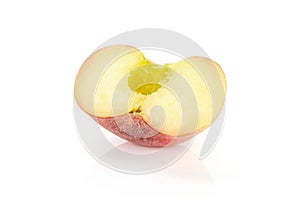 Fresh raw saturn peach isolated on white