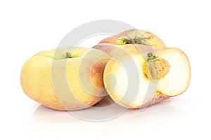 Fresh raw saturn peach isolated on white