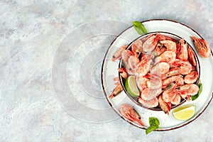 Fresh, raw shrimp and spices