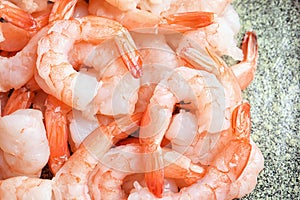 Fresh raw shrimps, closeup