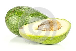 Fresh raw smooth avocado isolated on white photo