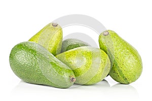 Fresh raw smooth avocado isolated on white photo