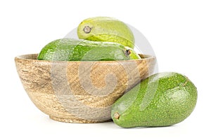 Fresh raw smooth avocado isolated on white photo