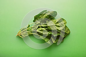 Fresh raw spinach leaves