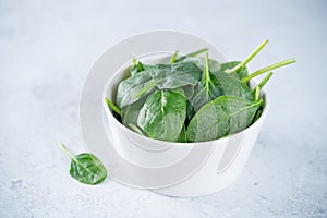 Fresh raw spinach leaves