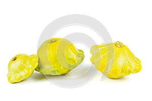 Fresh raw star-shaped marrows uisolated on white