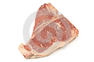 Fresh raw T-bone steak beef meat isolated on white background