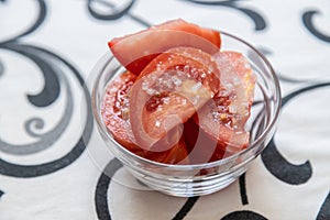 Fresh and raw tomato salad